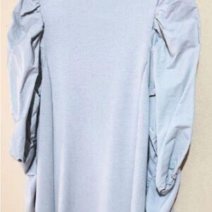 Light Blue Puff Sleeve Dress